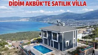 Didim Akbük’te satılık havuzlu müstakil net deniz manzaralı villa 