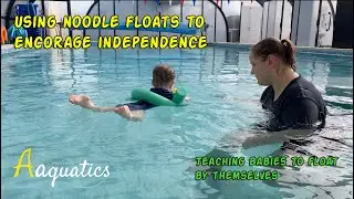 Noodle floats help encourage independence & improve balance with babies learning to swim | Aaquatics