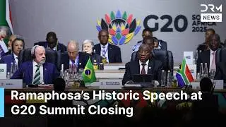 CLOSING SPEECH: President Ramaphosa's Historic Remarks at End of G20 Summit in South Africa | AC1G