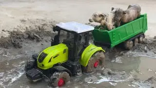 Cow Farmhouse animal, new RC tractor remote control car loading mini project￼