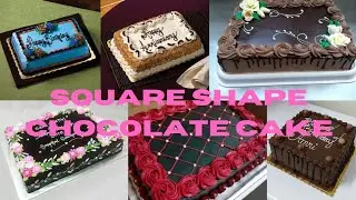 100+ Square shape chocolate cake design | chocolate cake #themecake #chocolatecake #squreshapecake