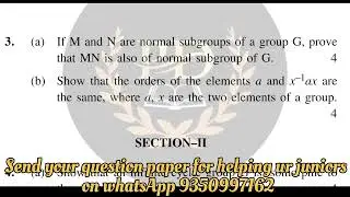 KUK B.Sc 5th sem Mathematics Groups & Rings Examination 2021 previous year question paper