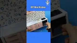 DIY MINI Kitchen with Cardboard #shorts #dollhouseminiature