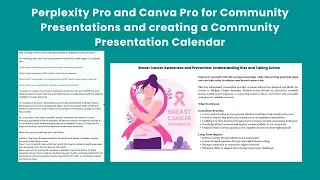 Perplexity Pro & Canva Pro for Community Presentations, plus creating a community calendar.