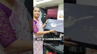 @solaraindiaCookware Set of 3 Frying Pan+Deep Kadai+Sauce Pan Induction & Gas Friendly 3Layer Bottom