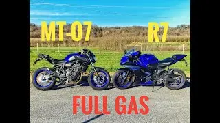 YAMAHA R7 vs MT-07 on board POV motovlog (stock vs aftermarket exhaust)