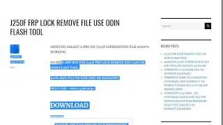 J250F FRP LOCK REMOVE FILE USE ODIN FLASH TOOL