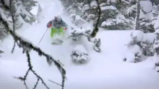 Riley Leboe prescouts the jumps for Red Bull Cold Rush 09