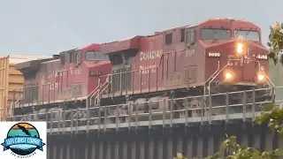 CP#8890 Mixed Train Eastbound Over the Farwell Bridge at Revelstoke, BC Canada