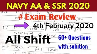 Navy AA & SSR 4,February 2020 All shift's Asked Questions with solution || my study dost