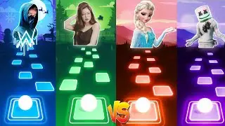 Alan walker vs Black pink vs Elsa Frozen vs Marshmallow - Tiles Hop EDM Rush