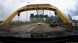 Fort Pitt Tunnel & Bridge - Awesome views of City of Pittsburgh Skyline, Pennsylvania USA
