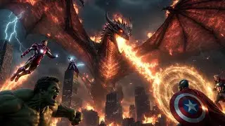 Ai Cartoon Video । Avengers 🧿 Vs Fire Dragon 🦖 । #cartoon #avengers #marvel #shortvideo #aivideo 