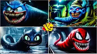 SONIC WORM.EXE 🆚SMURF-EXE🆚DRAGON.EXE🆚SPIDERMAN WORM.EXE - COFFIN DANCE SONG