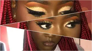 Nude Cut Crease -Glitter Liner & Nude Lips Full Glam Makeup - Prom Inspo
