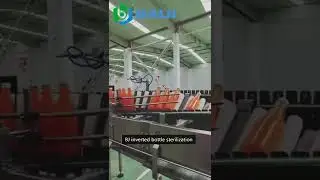 Glass bottled juice hot filling machine, inverted bottle sterilization, m&aacute;quina de llenado de jugo
