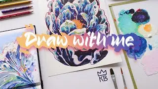🖌️draw with me | Painting and talking about water + emotions✨