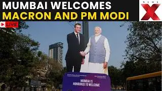 Macron In India LIVE: Mumbai Welcomes President Macron & PM Modi with Posters and Decorations