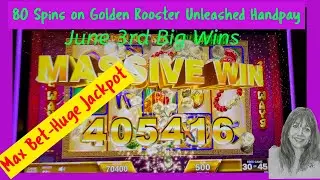 MASSIVE  HANDPAY  with  80 Spins  on Golden Roosters UNLEASHED plus  more Great WINS....22 MIN.