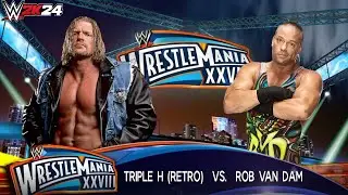 WWE 2k24 - Triple H vs Rob Van Dam Match|WrestleMania 28