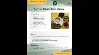 Saffron Elaichi Chai Masala | Royal Tea Masala | Kesar Cardamom Chai |Kesar Elaichi Tea Masala