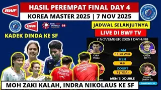 Hasil Perempat Final Korea Master 2025: Kadek Dhinda & Raymond/Nikolaus Ke SF | Korea Master Day 4