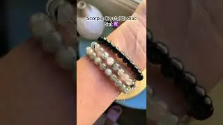 Scorpio zodiac crystal bracelets are made with labradorite, black onyx and tourmaline quartz