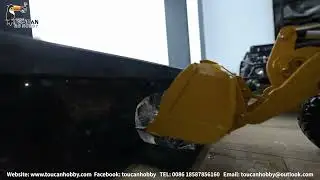 JZM 1/12 hydraulic metal remote controlled loader with pump, motors, ESCs is breaking ice brick. #rc