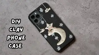 DIY Clay Phone Case 🌙✨ | Moon & Star Clay Art | Cute Aesthetic Phone Cover Decoration