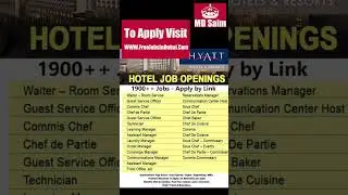 Hyatt Hotel Jobs in Dubai 2023 #hoteljobsindubai #shorts