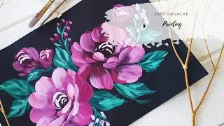 Easy Gouache Floral Painting