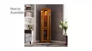 CM0695: Lighted Corner Curio Cabinet - Golden Oak Assembly Video