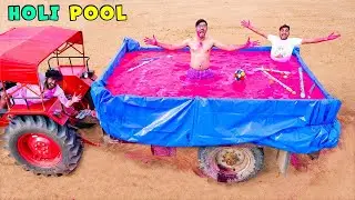 crazy xyz new video :👉“चलता फिरता रंग पूल में डुबकी – Holi Special Fun!”