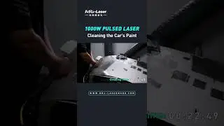 1000W pulsed laser cleaner for car hood cleaning, paint stripping off! #mrjlaser #paintremoval #car