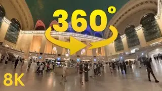 360&deg; VR NYC Night Walking Tour - Grand Central - Times Square 8k