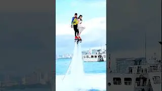 Fly bord ride enjoy the flyboard experience 💕 #shorts #waterpark #flyboard #fly #love #song #dj #sky