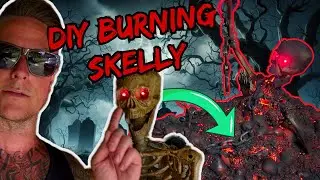 DIY Halloween Burning Skeleton 🔥 REAL Fire Pit Smoldering Effect 🔥 Illuminated Eyes + FULL SKELLY! 💀