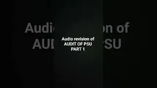 Quick audio revision of PSU |OVERVIEW OF AUDITING OF PSU|CA  final audit revision|ICAI