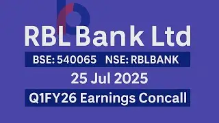 RBL Bank Q1FY26 Concall | Earnings Conference Call Q1 Results 2026 | #RBL #BANK #CONCALL