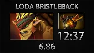 Dota 2 Bristleback Fast Farm - Loda - Crimson Guard - 12:37 [6.86]