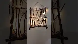 DIY Rustic Wall Decor with Branches #DIY #HomeDecor  #WallArt #CraftIdeas #EasyDIY #shorts
