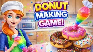 We play donuts 🍩 making game 🎮