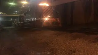 A trio of wheeling and lake Eire SD40s locomotives do a reverse move at Britain yard in Akron Ohio