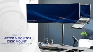 STAND-V113L Single Ultrawide Monitor and Single Laptop Desk Mount by VIVO