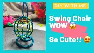 Mini Swing Chair DIY 🪑 | Wool  | Cute Mini Home Decor | Best Out of Waste @TheDIYqueenyaminipatel 