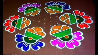 11*6 beautiful dot rangoli🌹sankranthi rangoli🌹sankranthi kolam🌹traditional rangoli🌹festival rangoli 