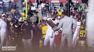 Alabama QB Jalen Milroe takes the field for warmups ahead of the Rose Bowl vs Michigan