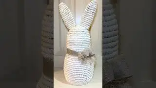 Coastal Rope Easter Bunny Dollar Tree DIY #easterdiy  #dollartree from Crafty Little Beach
