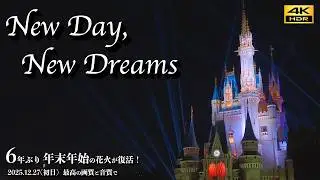 【初日／最高画質＆音質】6年ぶり復活！「ニューデイ、ニュードリームス」ニューイヤーのディズニー花火　2025年から2026年へカウントダウン　ディズニーランド New Day, New Dreams