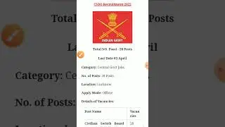 28 Posts - HQ Central Command - CSBO Recruitment 2022(10th Pass Jobs) - Last Date 03 April